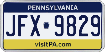 PA license plate JFX9829