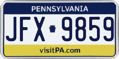 PA license plate JFX9859