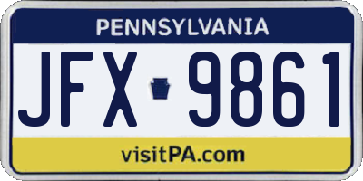 PA license plate JFX9861
