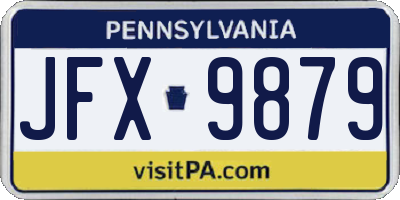 PA license plate JFX9879