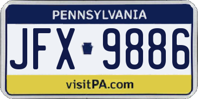 PA license plate JFX9886