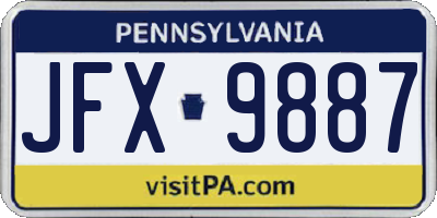 PA license plate JFX9887