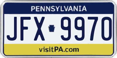 PA license plate JFX9970