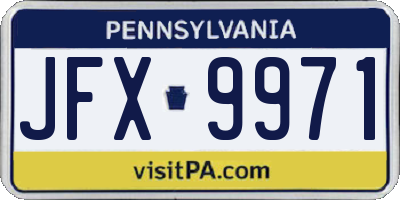 PA license plate JFX9971