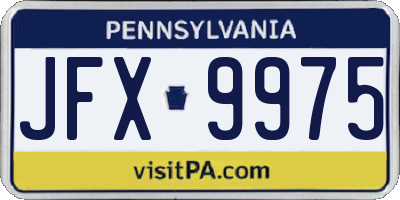 PA license plate JFX9975
