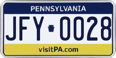 PA license plate JFY0028