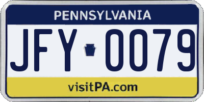 PA license plate JFY0079
