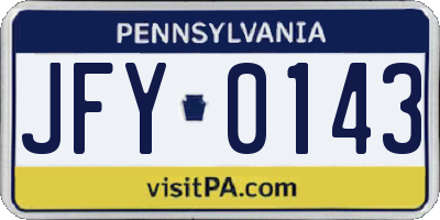 PA license plate JFY0143