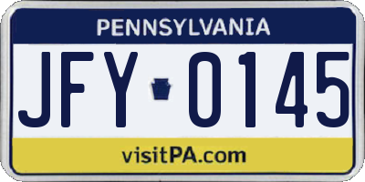 PA license plate JFY0145