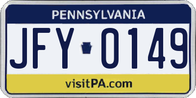 PA license plate JFY0149