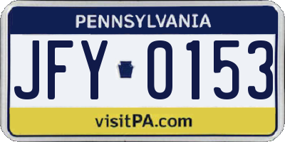 PA license plate JFY0153