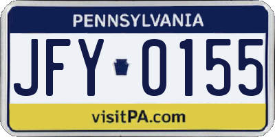 PA license plate JFY0155