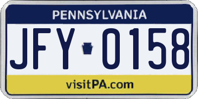 PA license plate JFY0158