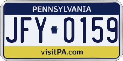 PA license plate JFY0159