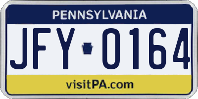 PA license plate JFY0164