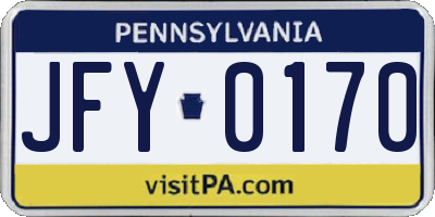 PA license plate JFY0170