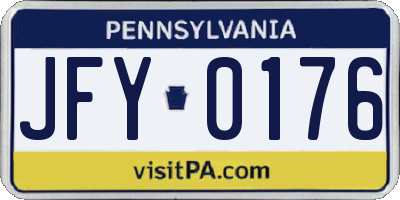 PA license plate JFY0176