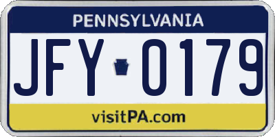 PA license plate JFY0179