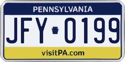 PA license plate JFY0199
