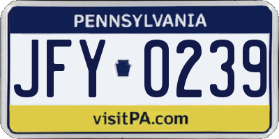 PA license plate JFY0239