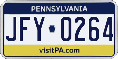 PA license plate JFY0264