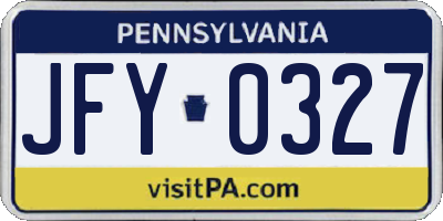 PA license plate JFY0327