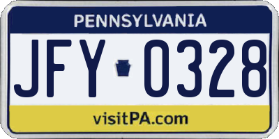 PA license plate JFY0328