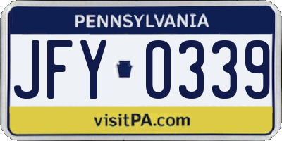 PA license plate JFY0339