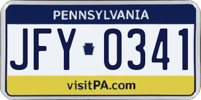 PA license plate JFY0341