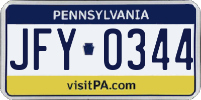 PA license plate JFY0344