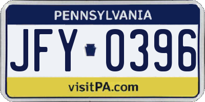 PA license plate JFY0396