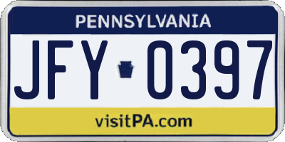 PA license plate JFY0397