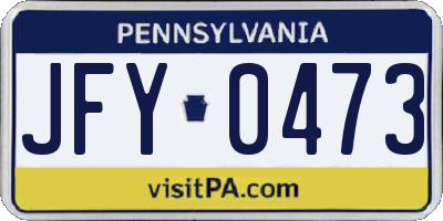 PA license plate JFY0473
