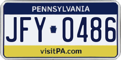 PA license plate JFY0486