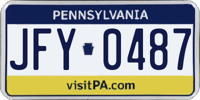 PA license plate JFY0487
