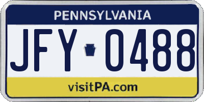 PA license plate JFY0488
