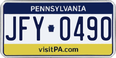 PA license plate JFY0490