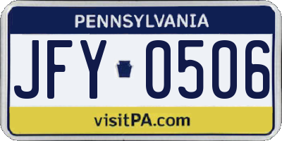 PA license plate JFY0506
