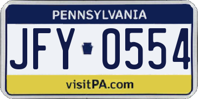 PA license plate JFY0554