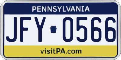PA license plate JFY0566