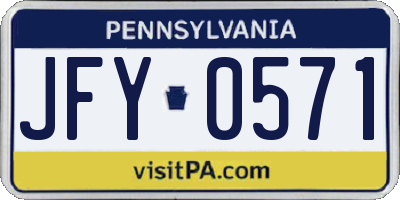 PA license plate JFY0571