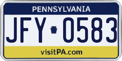 PA license plate JFY0583