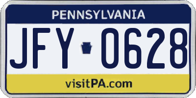 PA license plate JFY0628