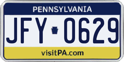 PA license plate JFY0629