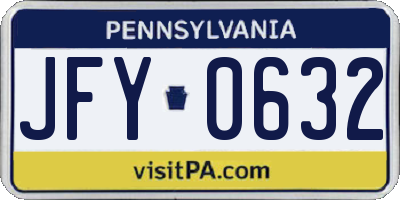 PA license plate JFY0632