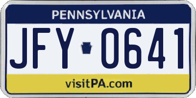 PA license plate JFY0641