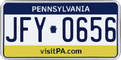 PA license plate JFY0656