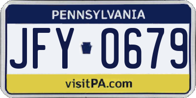 PA license plate JFY0679