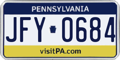 PA license plate JFY0684