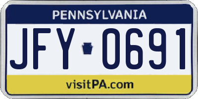 PA license plate JFY0691